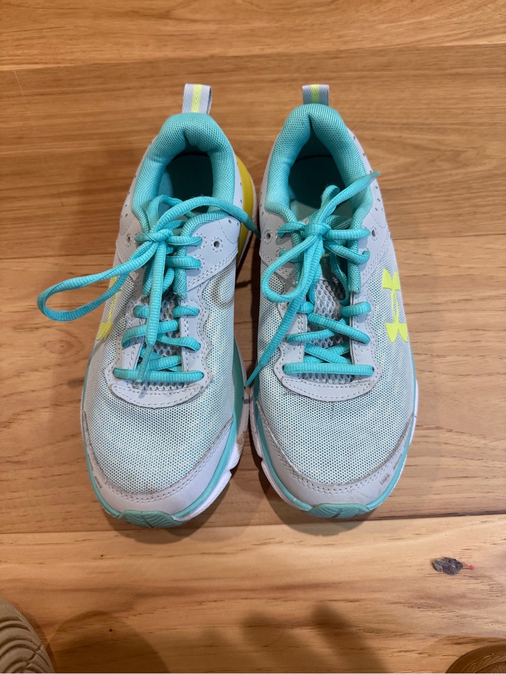 Under Armour Kids Aqua & Yellow Lace-Up Sneakers